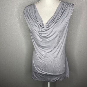 Blue/grey Scoop Neck‎ Blouse